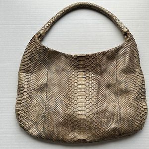 Devi Kroell gold and silver python handbag